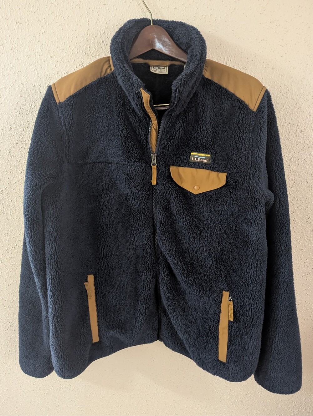 L.L.Bean Navy Mountain Hi-Pile Fleece Jacket Size Large